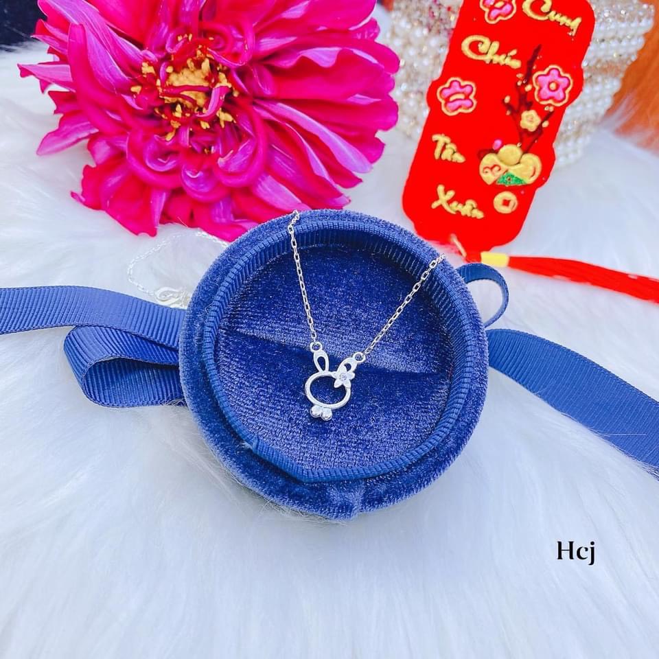 Dây chuyền nữ bạc thật mặt thỏ đính đá nhỏ xinh xắn sành điệu - Kho sỉ bạc Nhất Linh