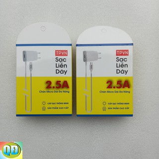 Sạc liền dây 2.5a, chân micro dài đa năng tpvn - cubo mart