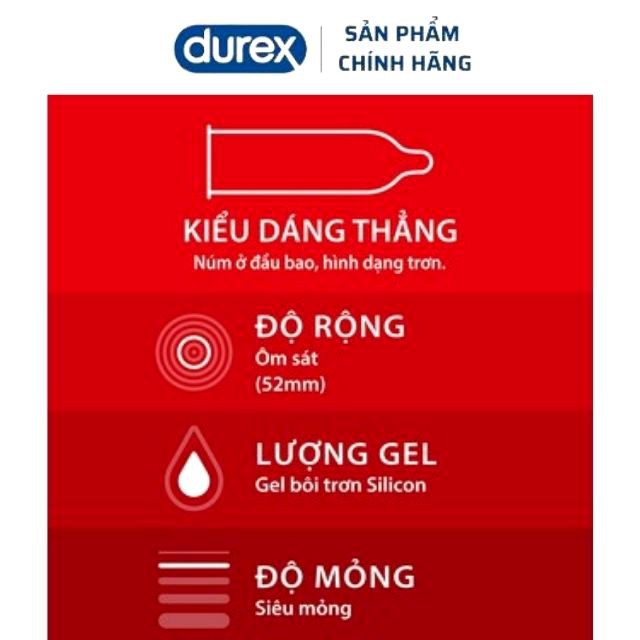 [Freeship] Bao Cao Su Durex Fetherlite Chính Hãng Siêu Mỏng Hộp 3 chiếc–durex_officialstore