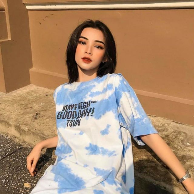Áo thun tay lỡ Loang GOODDAY phản quang form unisex (Ảnh thật)