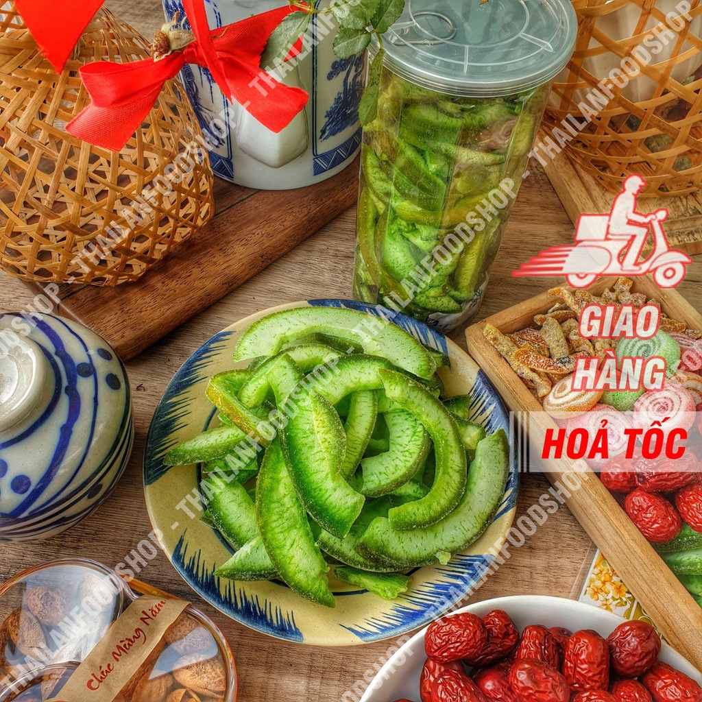 Vỏ Bưởi Xanh Sấy Dẻo Thái Lan Lon 500gr