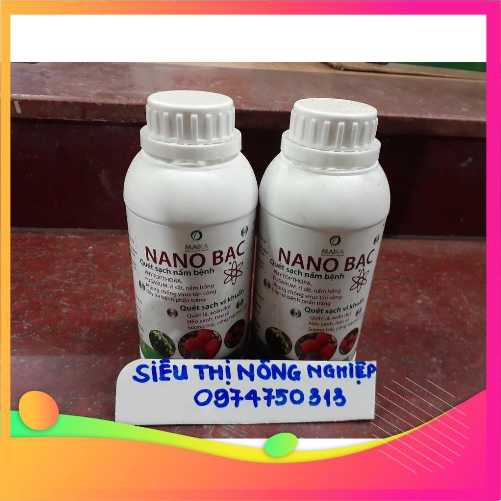 Nano bạc Chế phẩm phòng trừ nấm bệnh cây trồng chai 500mml