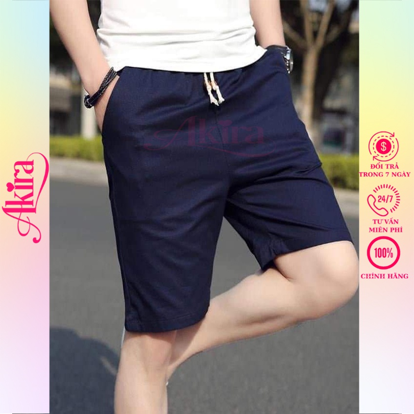 Combo 3 Quần short kaki nam co giãn - Short lưng thun tiện dụng - Short phổ thông Akira