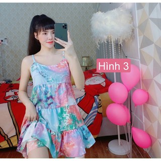 Đồ mặc nhà đùi dây siêu lụa phối ren siêu xinh