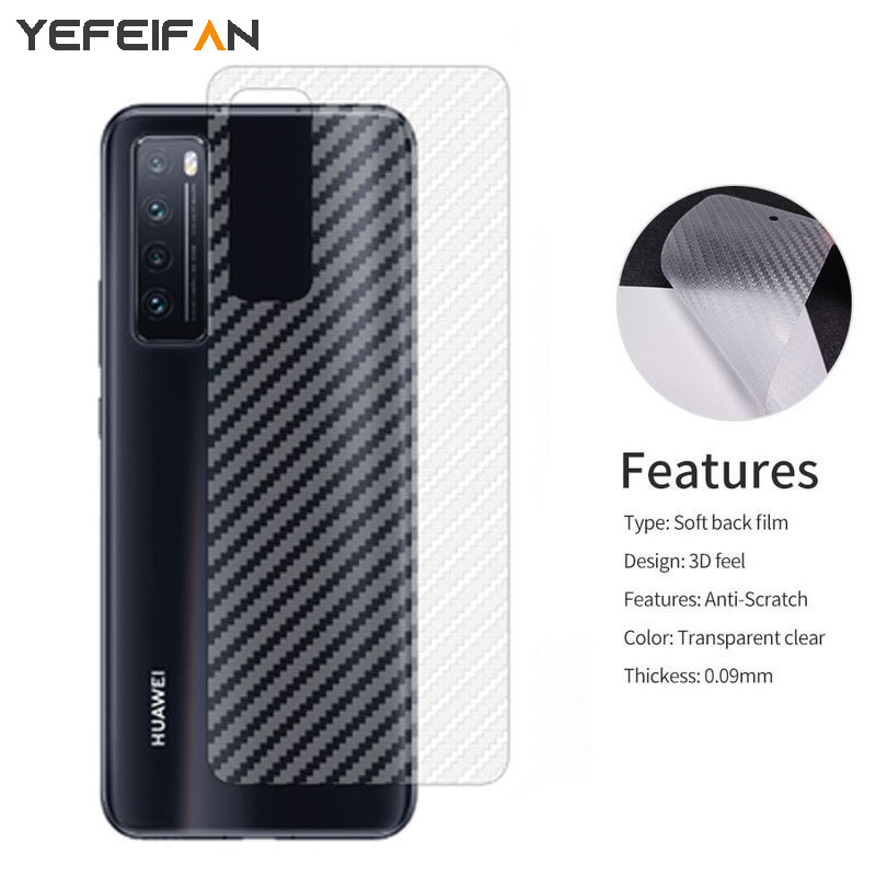 Miếng Dán Sợi Carbon Bảo Vệ Mặt Sau Cho Huawei Nova 7 Se 7i 5t 4e 4 3 3i 3e 3 2i 2 Lite
