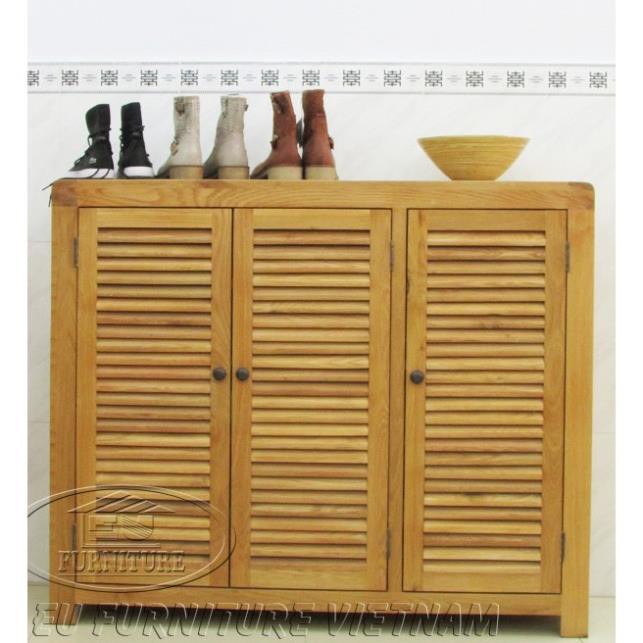 Tủ giày gỗ sồi 3 cánh cong gỗ sồi