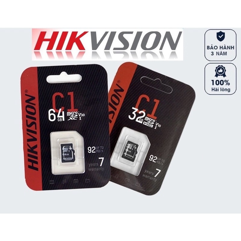 Thẻ nhớ hikvison 32GB 64GB tốc độ 92MB/S class 10 Hàng chính hãng