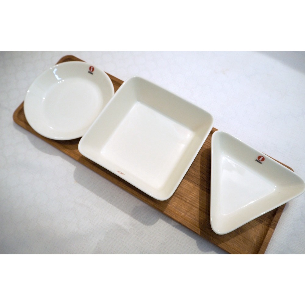 Bộ 3 đĩa sứ mini Teema Iittala Phần Lan cao cấp màu trắng