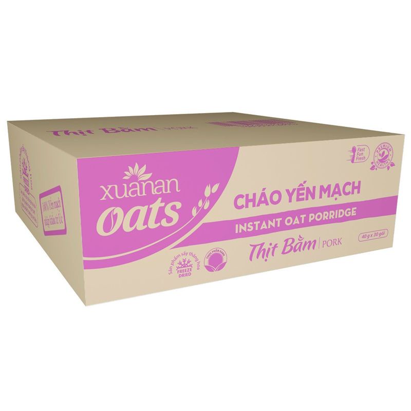 Thùng 30 : Gói Cháo Yến Mạch Thịt Bầm Xuân An( Tặng Kèm 3 gói chaó 40g)
