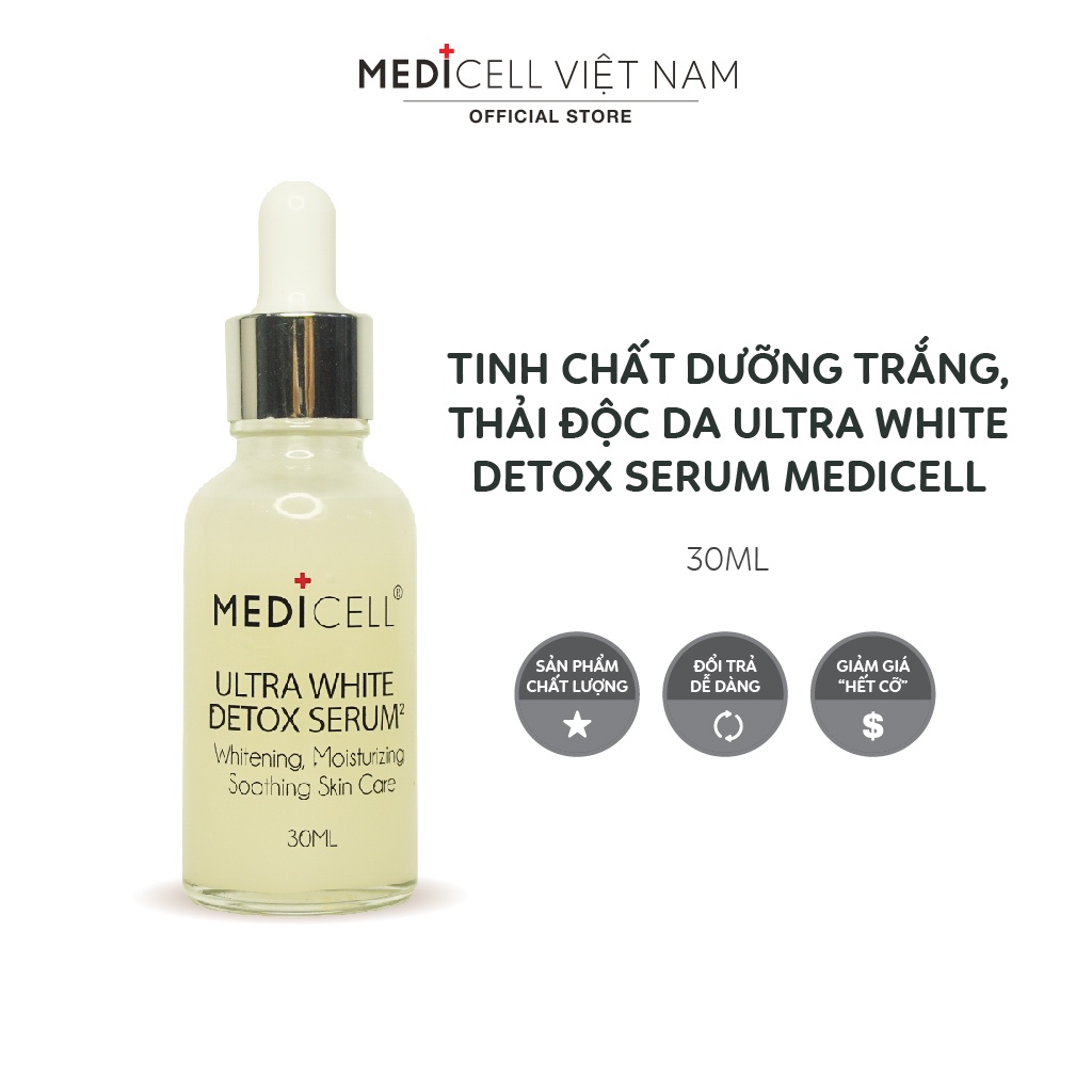 Serum Ultra White Detox Serum Medicell, dưỡng trắng, thải độc cho da - Chai 30ml
