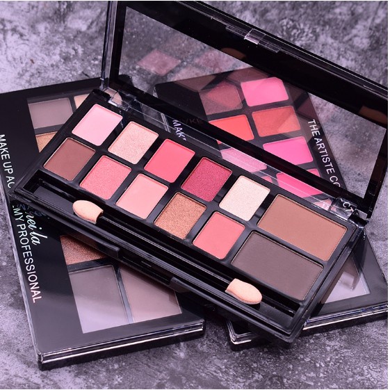 Bảng phấn mắt nhiều màu 12 ô Lameila  kèm cọ hàng chuẩn nội địa trung   🍀 Clovershop68 🍀 | BigBuy360 - bigbuy360.vn