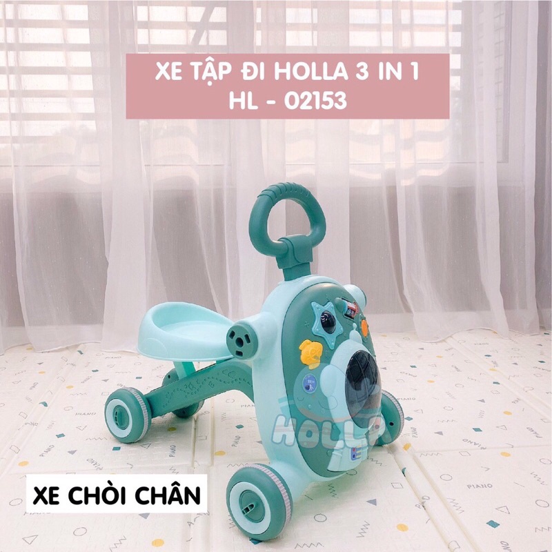 Xe Tập Đi kiêm Chòi Chân và Scooter đa năng 3in1 HOLLA HL- 02153 có tích hợp đồ chơi cho bé