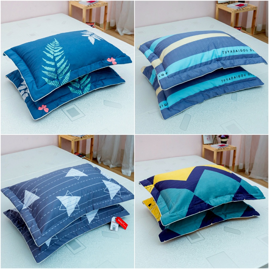 Vỏ gối nằm cotton có lót bông vỏ gối dây khóa kéo kích thước 50x70cm