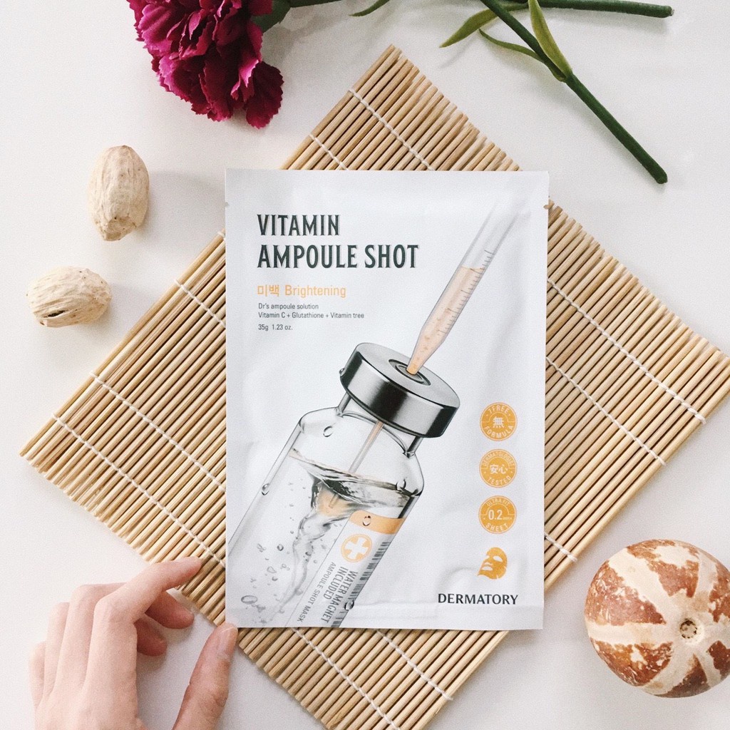 Combo 3 Mặt Nạ Giấy Dermatory Ampoule Shot Mask Vita-Shot 35g