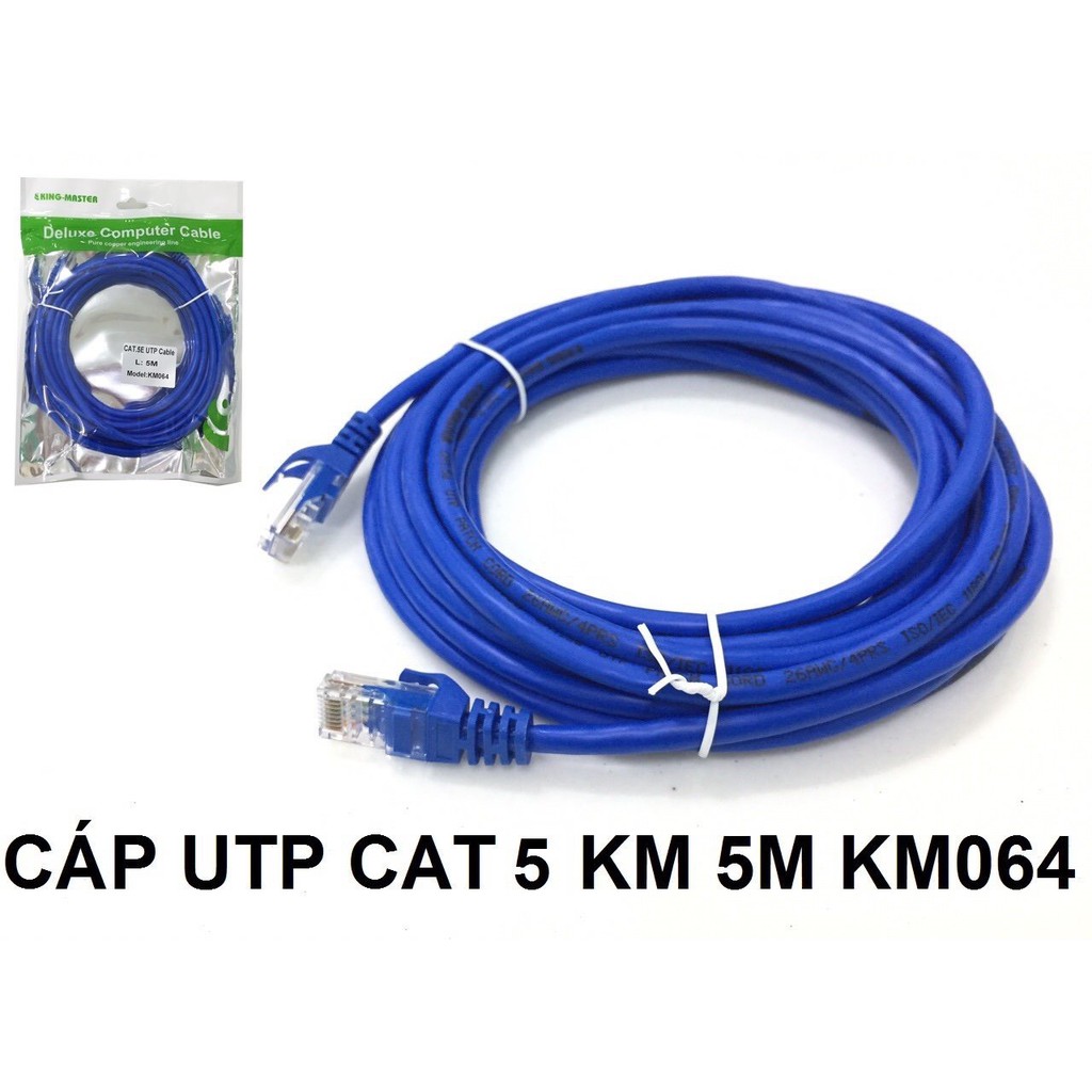 Cáp mạng bấm sẵn cat 5e bấm sẵn 2 đầu Kingmaster 1m KM 061, 2m KM 062, 3m KM 063, 5m KM 064, 10m KM 065
