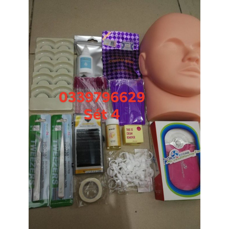 Sét đủ đồ học và làm nối mi chuyên nghiệp
