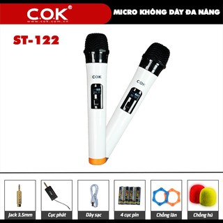 Micro Không Dây COK ST-122 CHÍNH HÃNG. Bảo hành 12 tháng 1 đổi 1 trong vòng 7 ngày. Mic chuyên sử dụng cho amply và loa