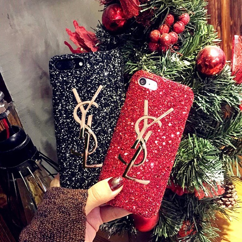 Ốp điện Samsung thoại kim tuyến tạo chữ YSL trang trí thiết kế lấp lánh mẫu mới nhất 2021 cho Galaxy J2 Prime J5 Prime J7 Prime
