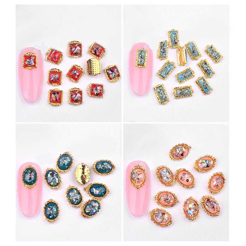 Phụ kiện đính trang trí móng tay hình vuông/tròn độc đáo