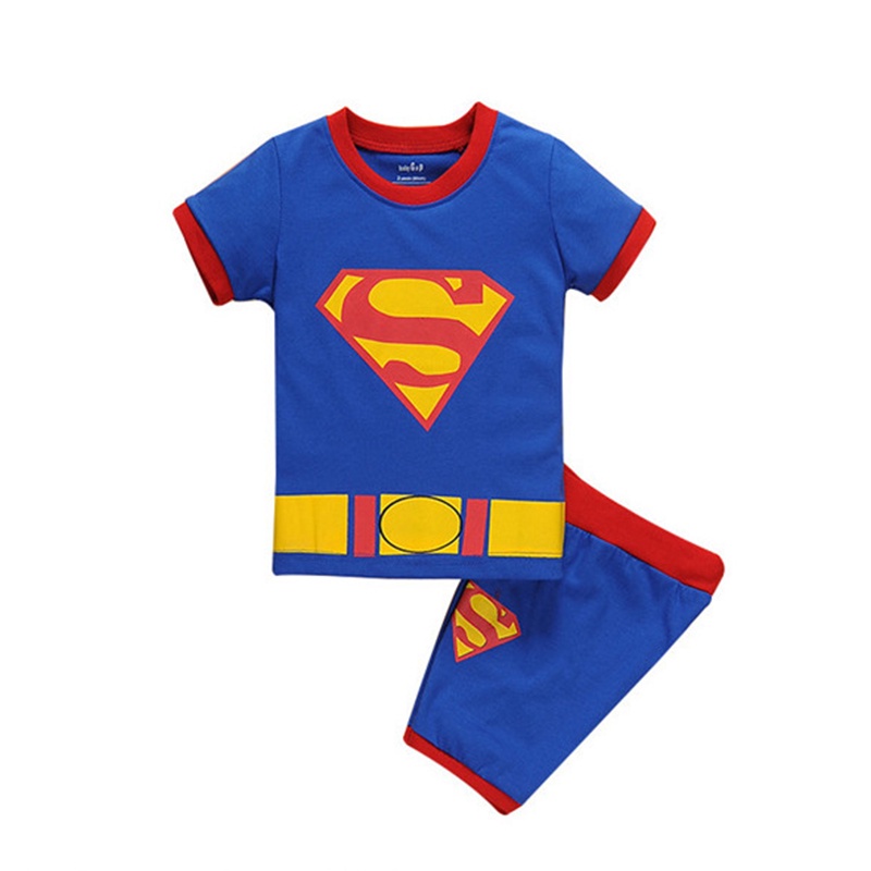 Set Áo Thun Tay Ngắn Phối Quần Short Vải Cotton In Hoạt Hình Người Nhện Thời Trang Cá Tính Cho Bé Trai