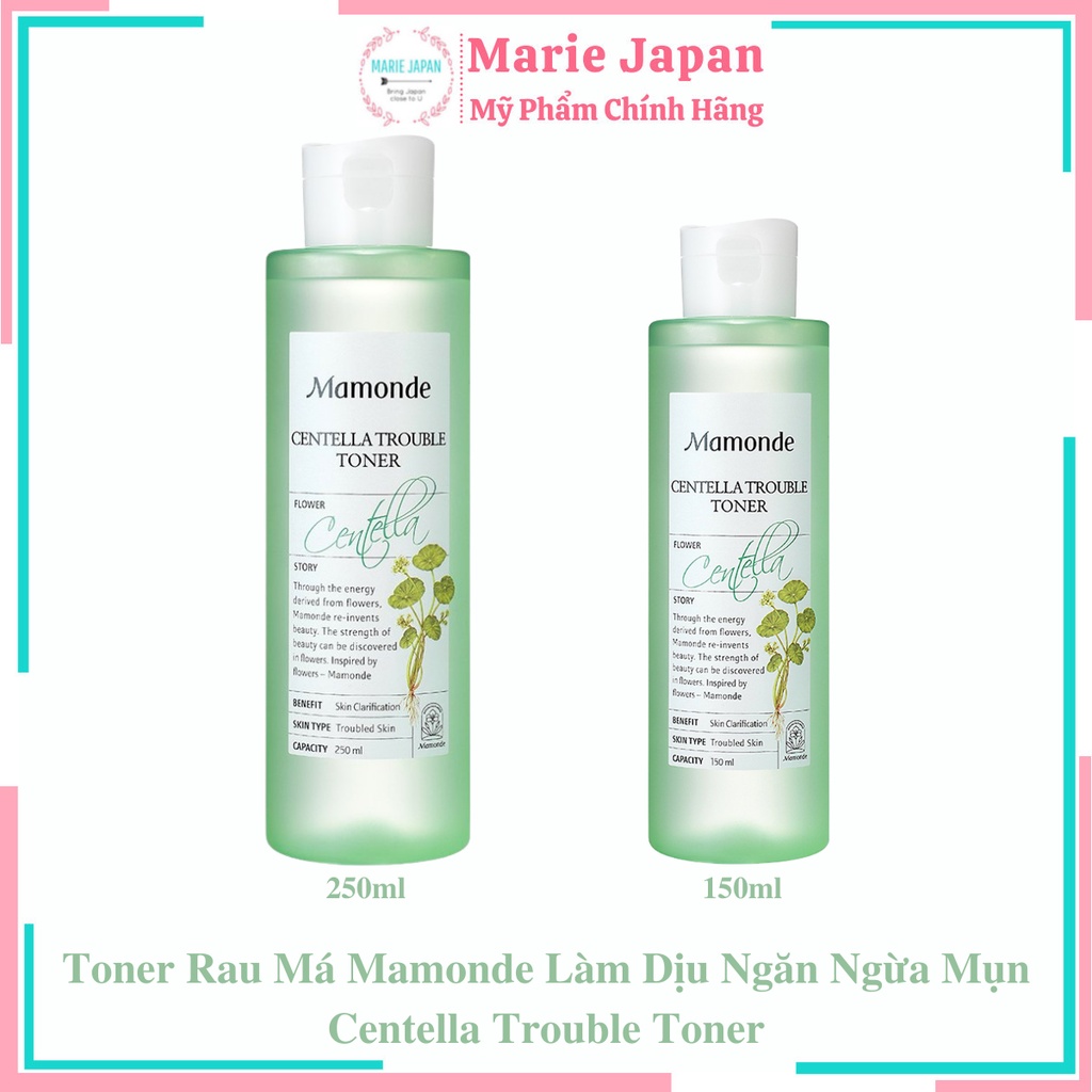 Toner Rau Má Mamonde Làm Dịu Ngăn Ngừa Mụn Centella Trouble Toner