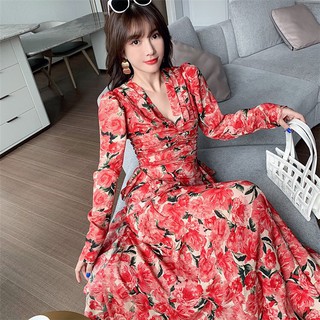 Váy dài tay dáng dài, tiểu thư váy maxi