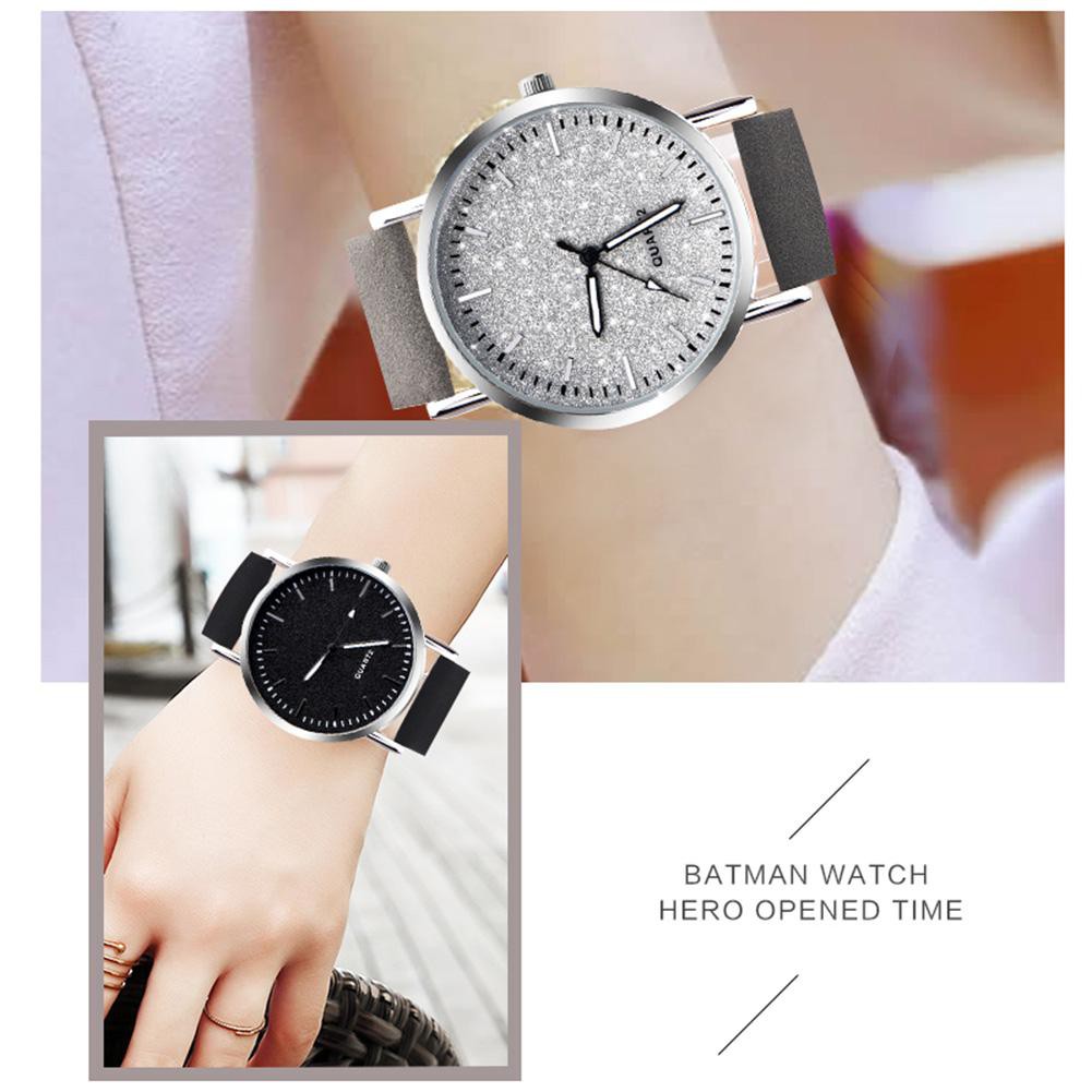 MINIMAL Đồng Hồ Analog Máy Quartz Mặt Tròn Dây Da Cho Nữ