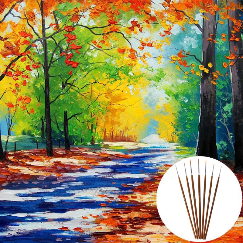 Set 7 cọ tô màu nước acrylic chuyên dụng