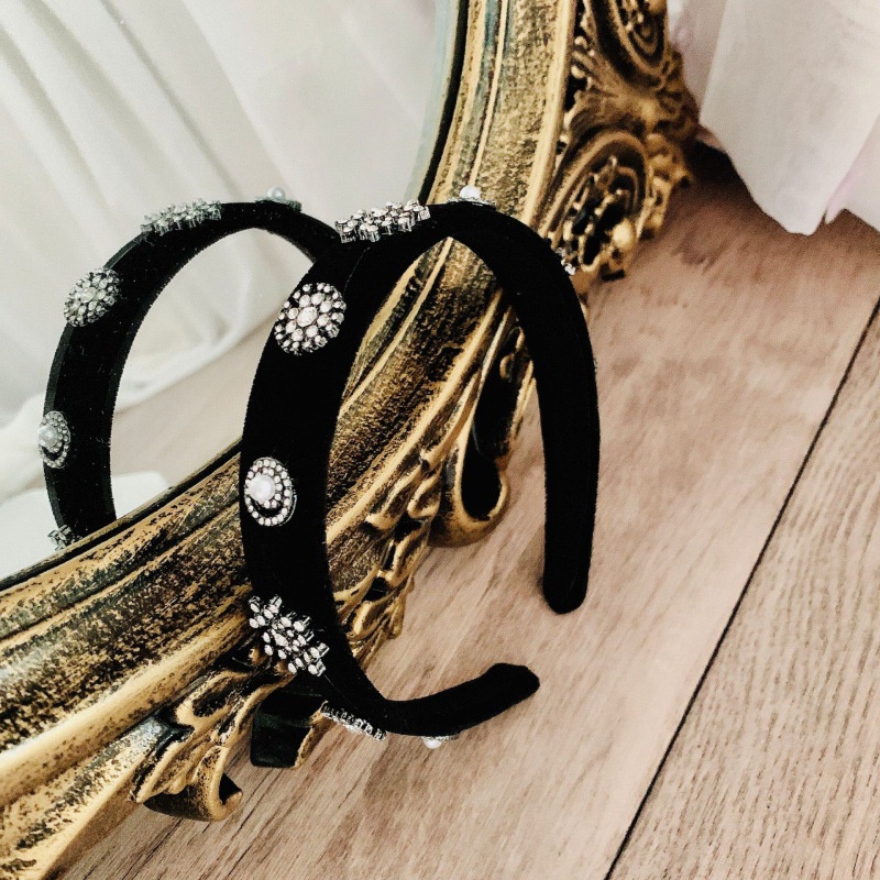 Băng đô vải nhung đính đá thời trang sang trọng cho nữ