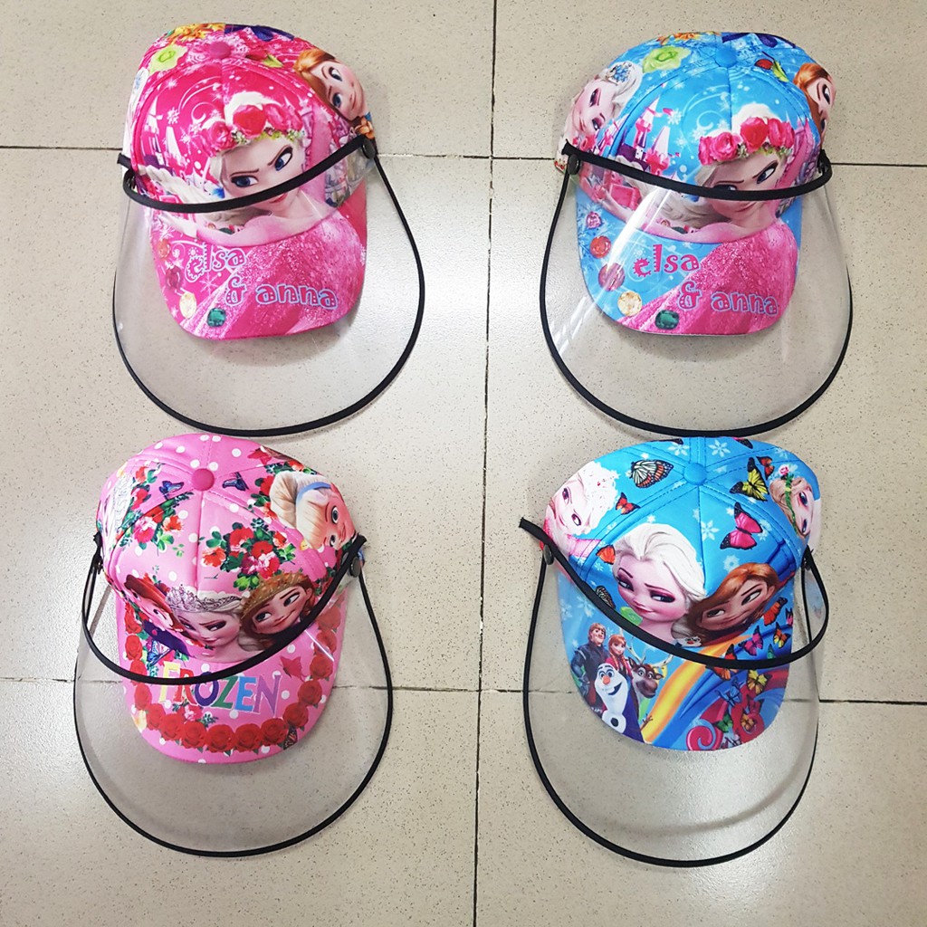Nón Frozen Elsa Anna màng chắn virus và bụi bẩn