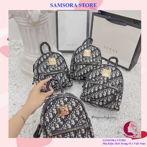 Balo mini nữ thời trang hàn quốc đeo vai sang trọng họa tiết d.i.o.r cao cấp Samsora store - BL2106