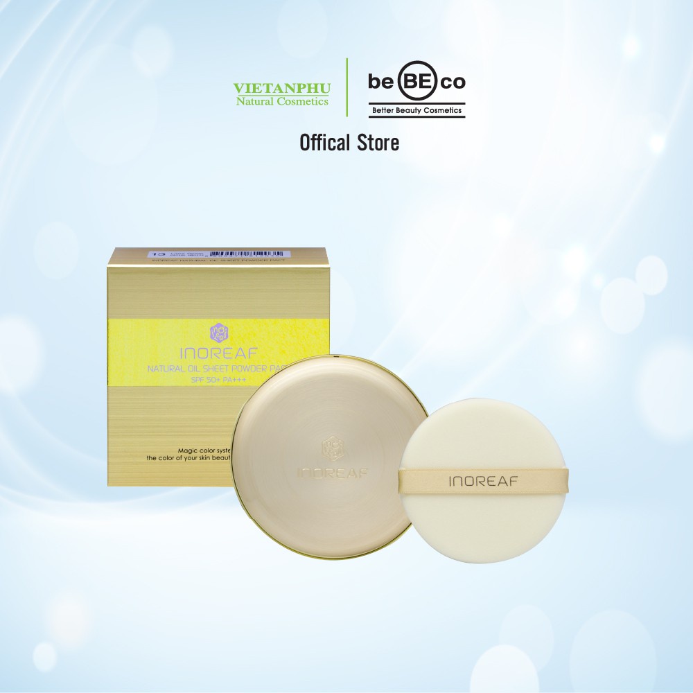 Phấn khoáng kiềm dầu siêu mịn BEBECO INOREAF NATURAL OIL SHEET POWDER PACT SPF50+, PA+++