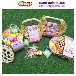 Đồ chơi trứng Hatchimals, giỏ quà tặng bé, giỏ tre đựng 15 trứng không trùng mẫu thú