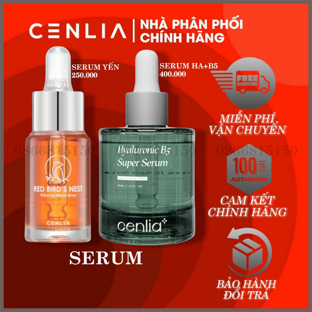 Serum huyết yến CENLIA 🔥[ CHÍNH HÃNG ]🔥 serum cấp ẩm, dưỡng trắng da, thu nhỏ lỗ chân lông, kềm dầu dành cho mọi loại da