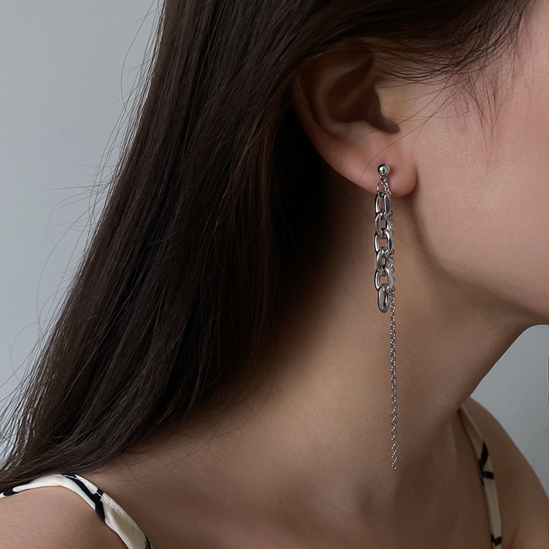 [Augustcloth | AugustJewelry] Bông tai/ Hoa tai hợp kim sợi bạc phong cách Hàn Quốc