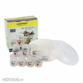 máy làm sữa chua chefman 8 cốc thủy tinh