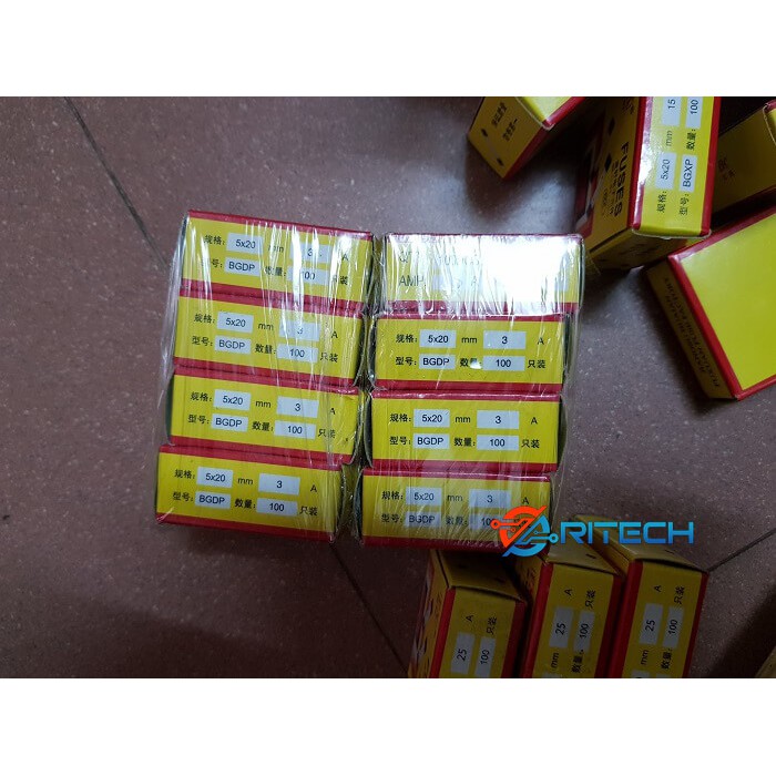 Hộp cầu chì thủy tinh 3A 250V 5x20mm F3AL250V (100con)