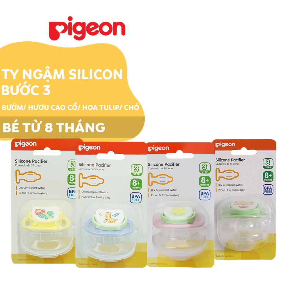 [FREESHIP] Núm ti giả đầu tròn pigeon cho bé Silicon an toàn tuyệt đối