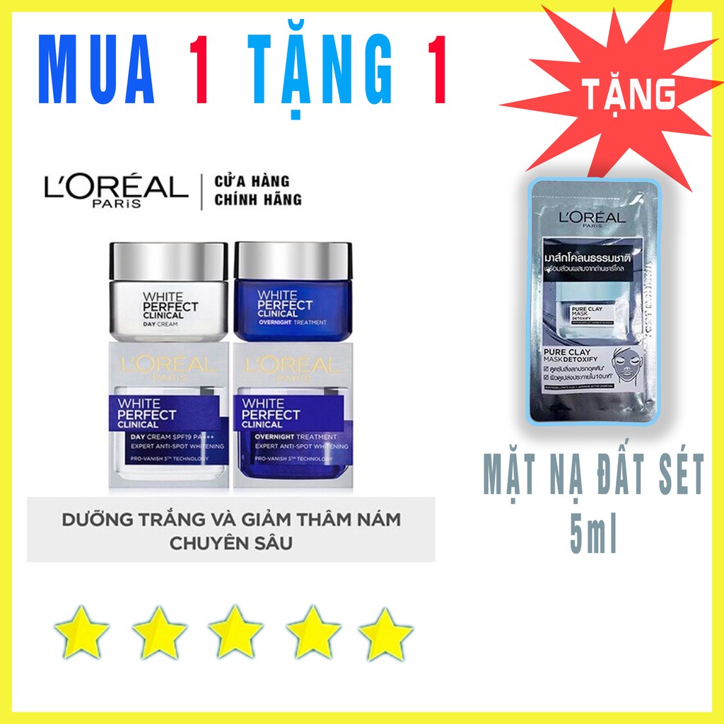 Bộ 2 kem dưỡng làm sáng da Ngày&amp; Đêm L'Oreal paris White Perfect Clinical