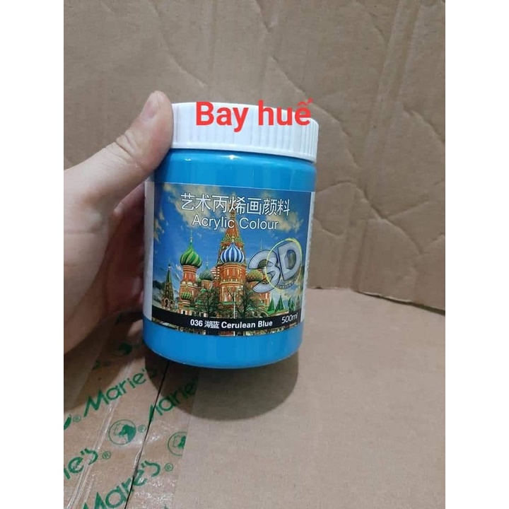 Combo Bộ Màu Acrylic 3D loại 500ml vẽ ngoài trời (16 màu cơ bản)