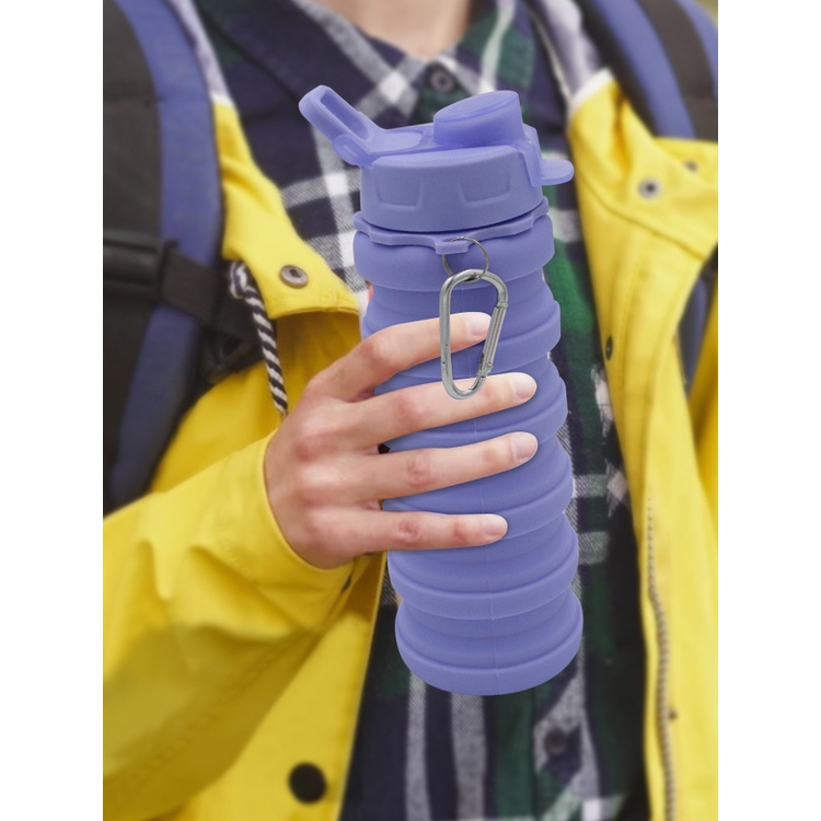 Bình Đựng Nước 500ml Bằng Silicone Có Thể Gấp Gọn Tiện Dụng