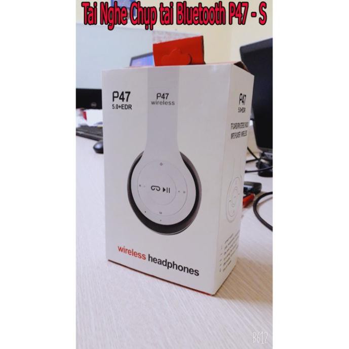 [Khuyến Mãi] Tai Nghe Chụp Tai  P47S - Kết Nối Bluetooth - Nghe Được Thẻ Nhớ - Có Cổng Kết Nối 3.5mm | 16001
