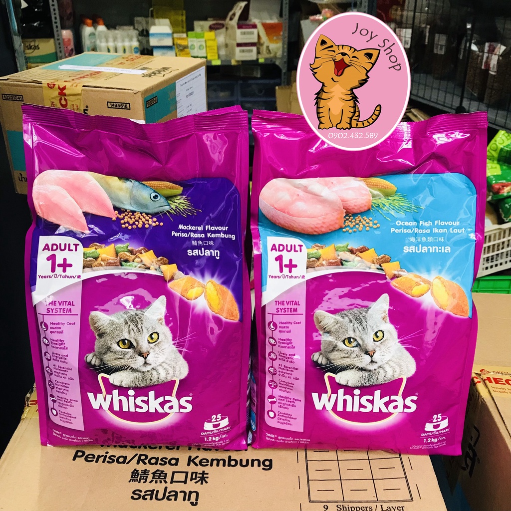 [TÚI 1.2KG] HẠT WHISKAS CHO MÈO TRƯỞNG THÀNH