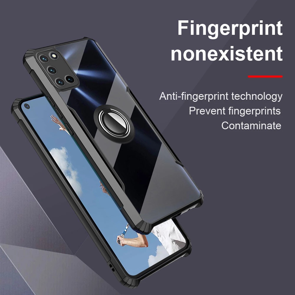 Ốp điện thoại trong suốt chống sốc có giá đỡ nhẫn nam châm cho Oppo Reno 6 5 4 3 Pro 4g 6z 5g 5k 2z 2f 2