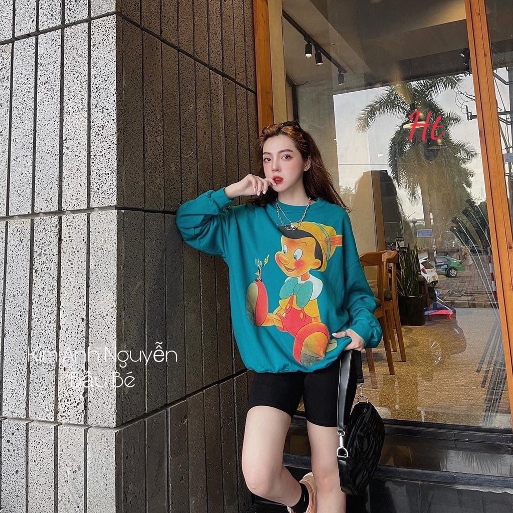 🌸 Áo sweater nỉ cotton cậu bé hot trend ,🌸 Áo hoodie nỉ form rộng dáng unisex phong cách Hàn Quốc