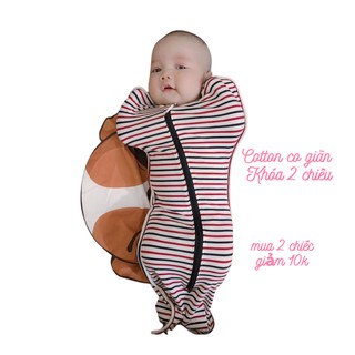 Khăn quấn bé, nhộng quấn chũn giúp bé ngủ ngon chất cotton co giãn 4 chiều kèm hộp