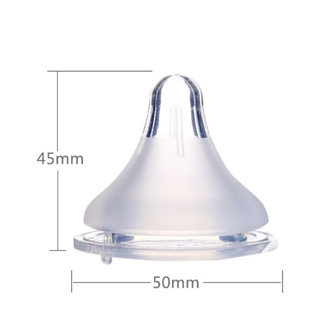 [Mới] Núm Ti Giả Mềm Chống Tràn Cho Bình Sữa Em Bé Bằng Silicon Rộng Cổ Rộng 100% Chính Hãng