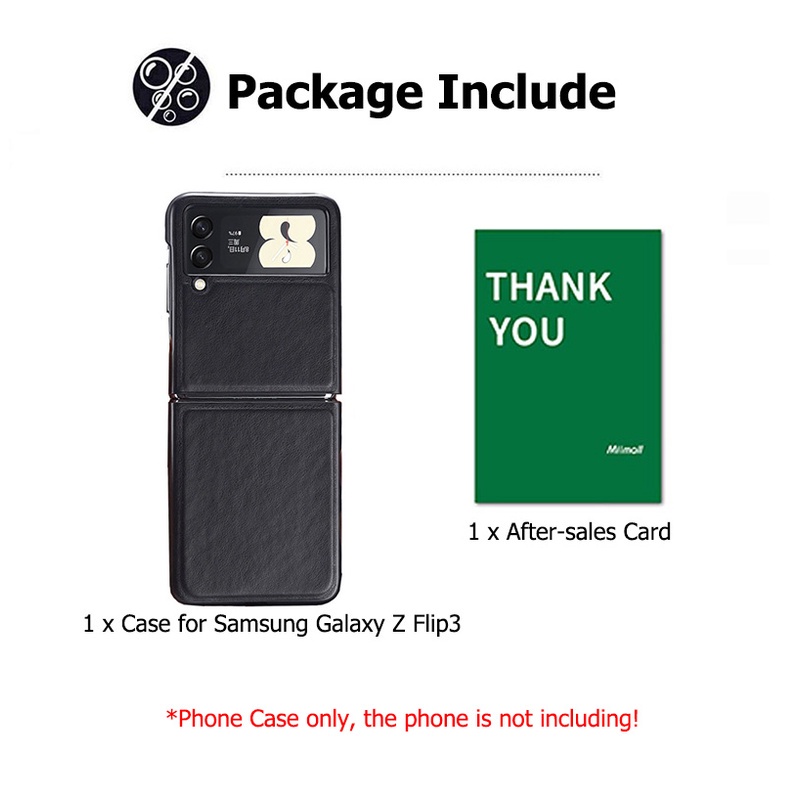 Miimall Vỏ Bảo Vệ Điện Thoại Samsung Galaxy Z Flip 3,PU Da Siêu Mỏng Chống Rơi Chống Sốc Ốp Lưng Cho Galaxy Z Flip 3 Case