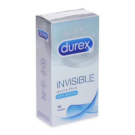 (CHE TÊN)BAO CAO SU SIÊU SIÊU MỎNG DUREX INVISIBLE EXTRA THIN HỘP 10C