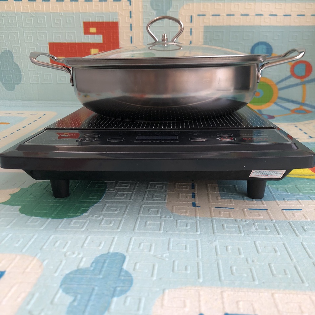 Bếp Từ đơn Sharp KS 218 Xuất xứ Thái Lan, Tặng kèm nồi lẩu Siêu cao cấp D26 cm, Mặt kính cường lực siêu bền, An toàn